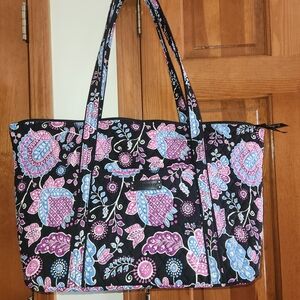 Vera Bradley Black and Pink Floral Tote